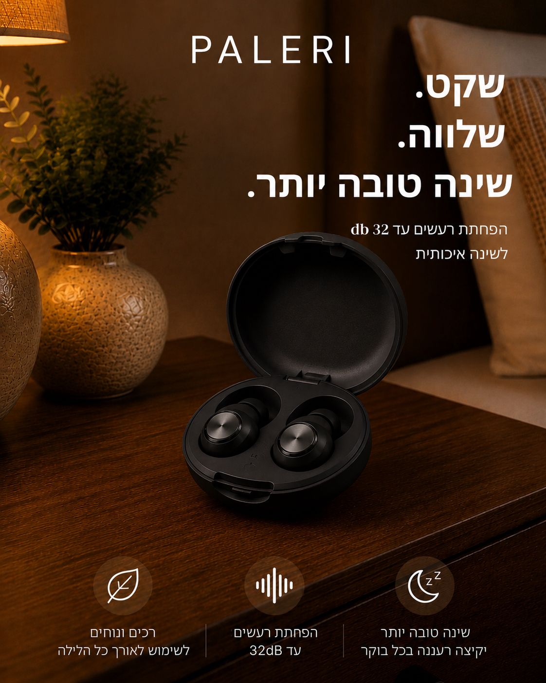 אטמי אוזניים PALERI מסננות רעשים